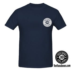 Men's Ten Toes Down Logo Casual T- Shirt (Navy Blue)